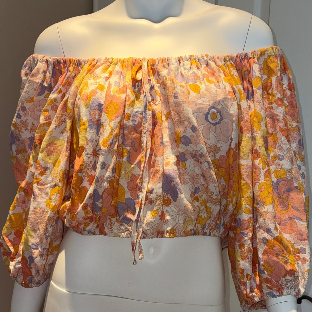 Rachel Zoe Multicolor Floral Off-Shoulder Blouse